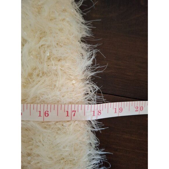 Womens Fuzzy Cream Infinity Scarf Soft Girl Y2K Coquette Fluffy Knit Warm Winter - Picture 5 of 6